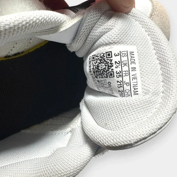 NWB Adidas VL size 3 Court 3.0‎ Kids Shoes White Black Gum Strap - Picture 10 of 13